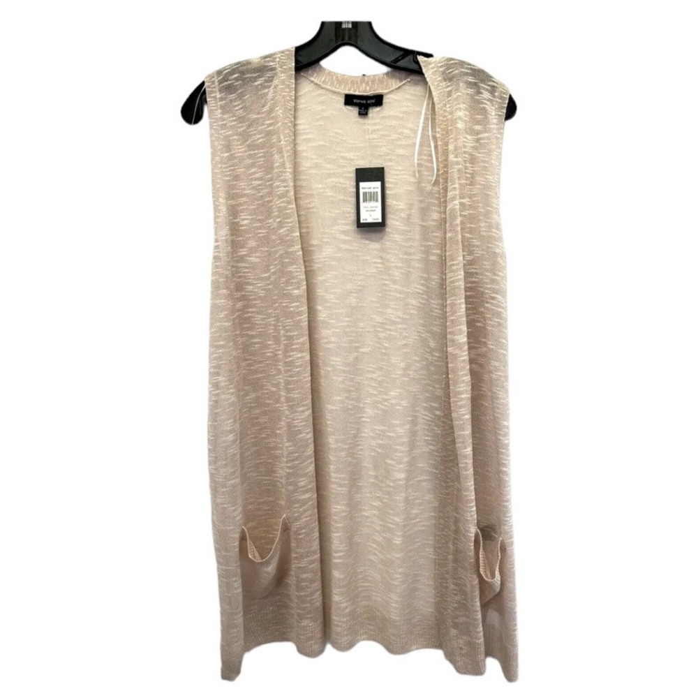 Verve Ami Open Front cardigan dusty rose colored Sweater Womens Large (M27) NWTs